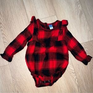 Red Buffalo Plaid Ruffle Bubble